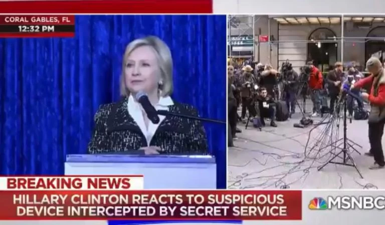 Τρομοκρατημένη η Χίλαρι Κλίντον με το ύποπτο δέμα – Τι δήλωσε (βίντεο)